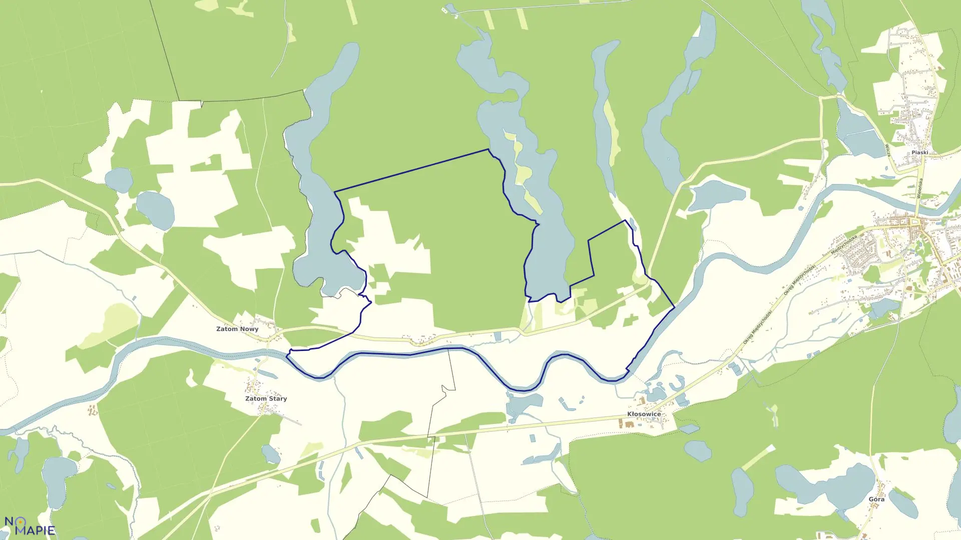 Mapa obrębu CHORZĘPOWO w gminie Sieraków
