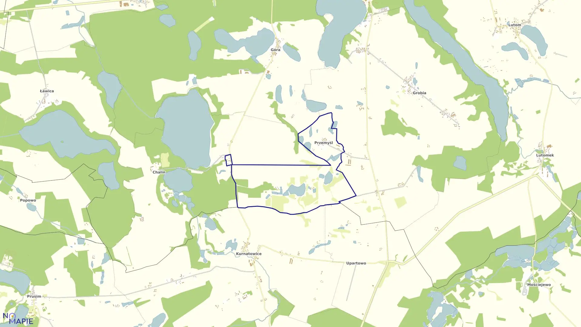 Mapa obrębu PRZEMYŚL-ŚREM w gminie Sieraków